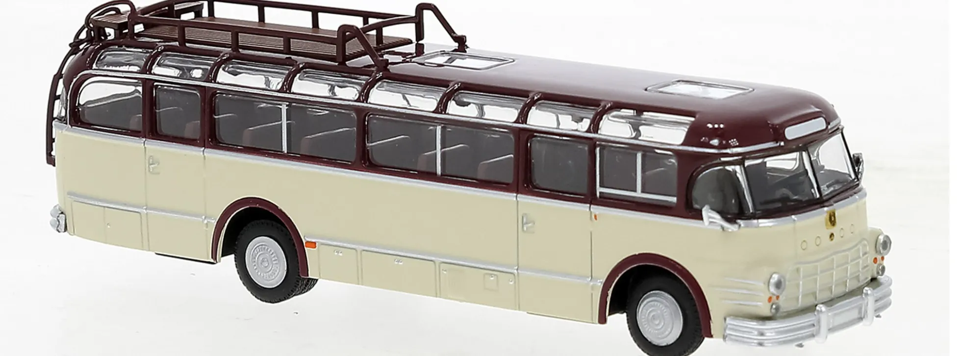 BREKINA 58065 Saurer 5 GVF-U 1951 dunkelrot und beige Busmodell 1:87