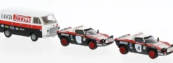 BREKINA 29663 Set Lancia Stratos HF Fiat 238 Kasten Lancia Rallye Team San Remo 1978 Automodell 1:87