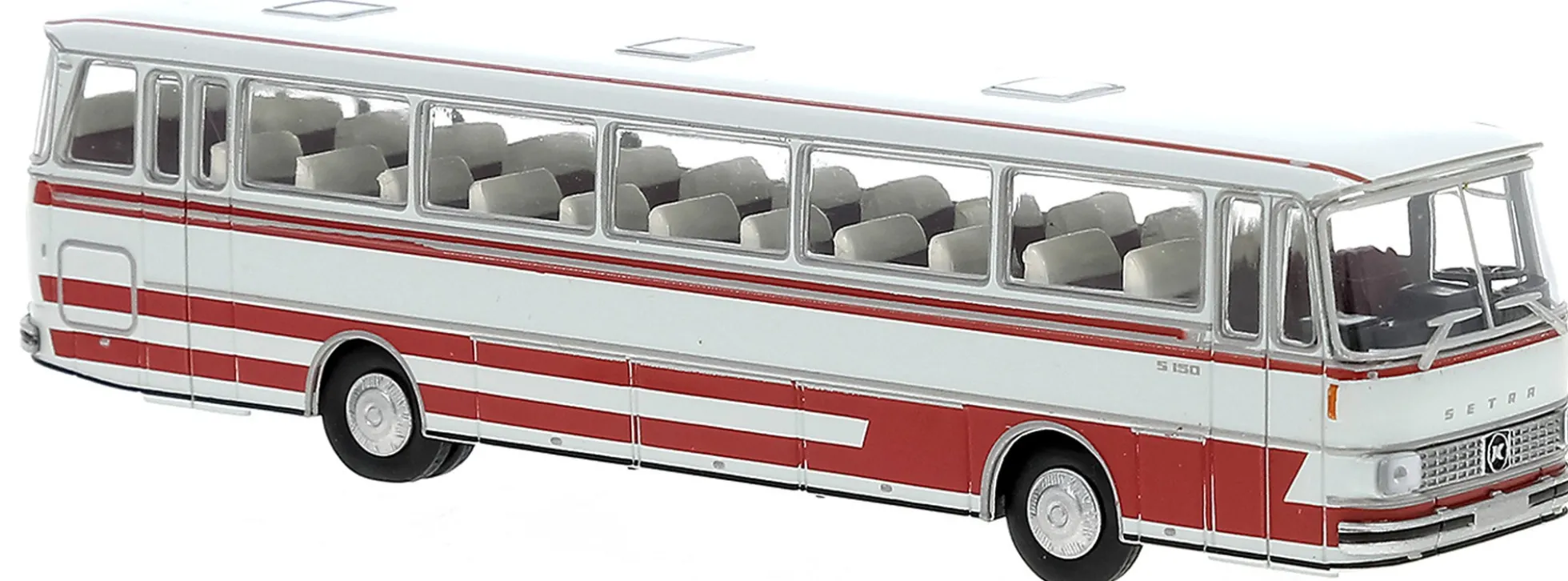 BREKINA 56055 Setra S 150H neutral 1970 hellgrau rot Busmodell 1:87