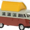 BREKINA 31635 VW T1b Camper grau/rot | Modellauto 1:87