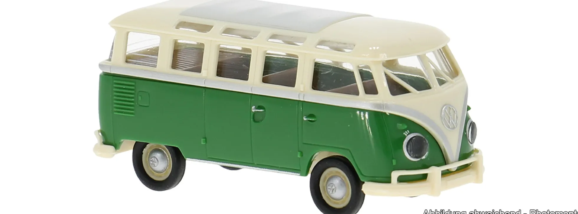 BREKINA 31854 VW T1b Samba hellbeige/grün | Modellauto 1:87