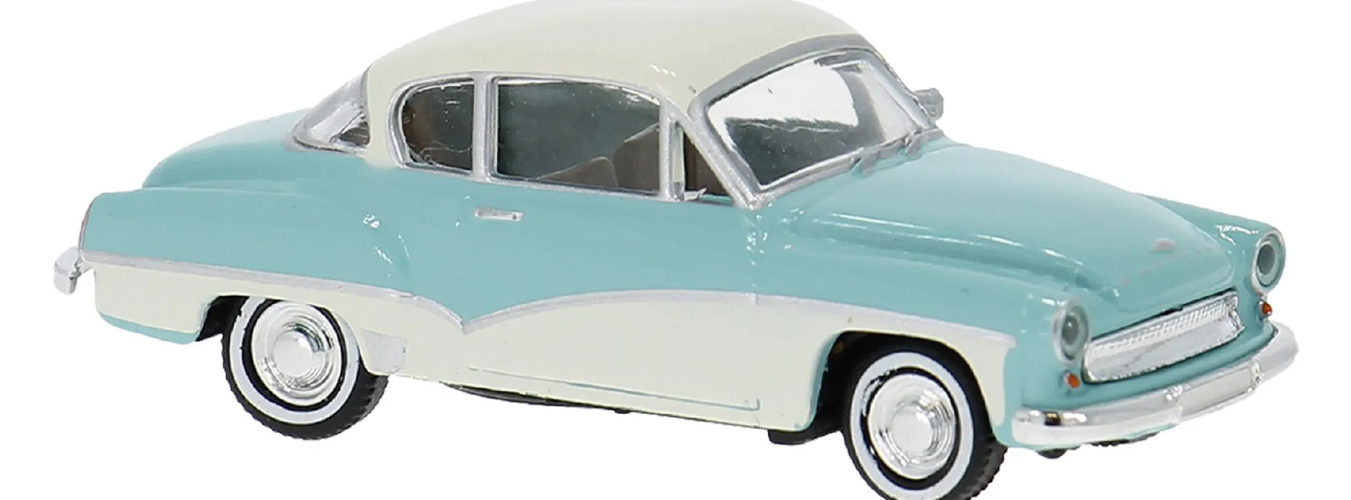 BREKINA 27161 Wartburg 311 Coupue hellblau/weiß | Modellauto 1:87