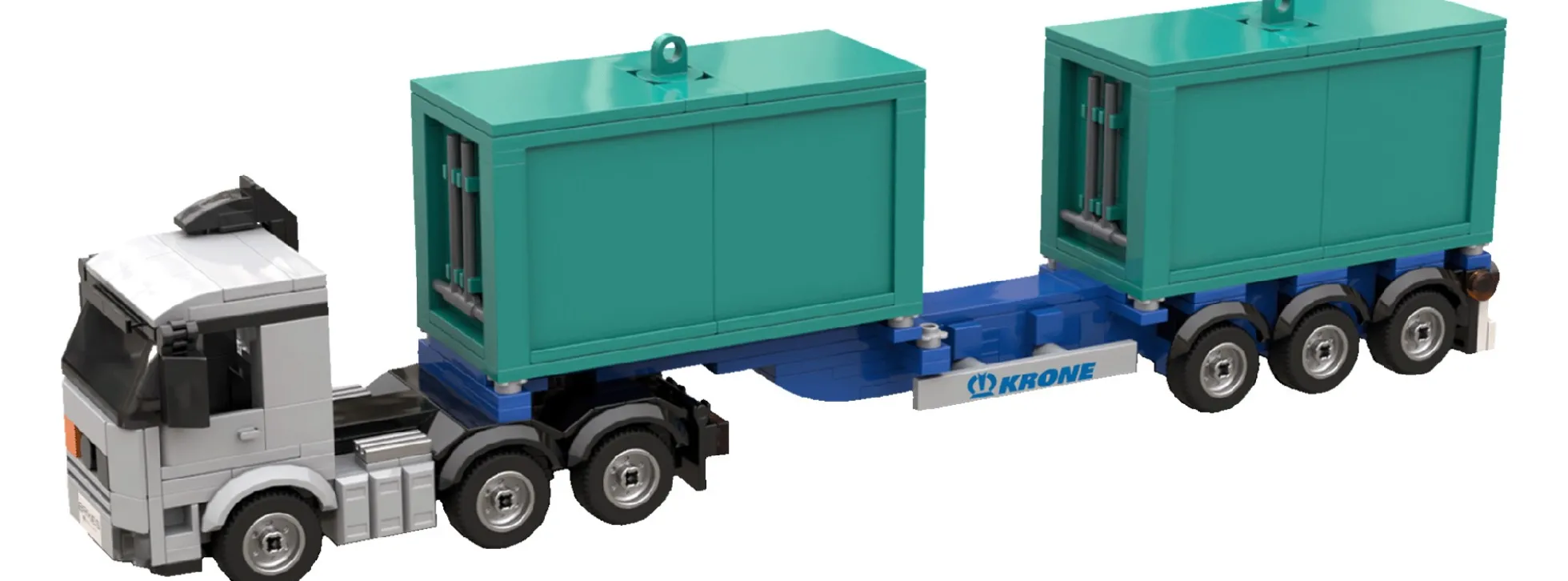 BRIXIES 222.853 Plus Krone Boxliner eLTU70 mit 2 Containern | 566 Teile | LKW Baukasten
