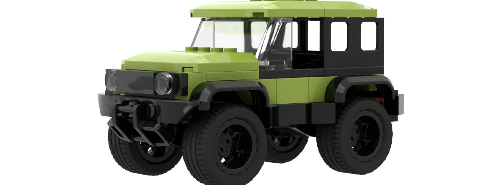 BRIXIES 222.101 Plus Mini Geländewagen grün | 119 Teile | Auto Baukasten