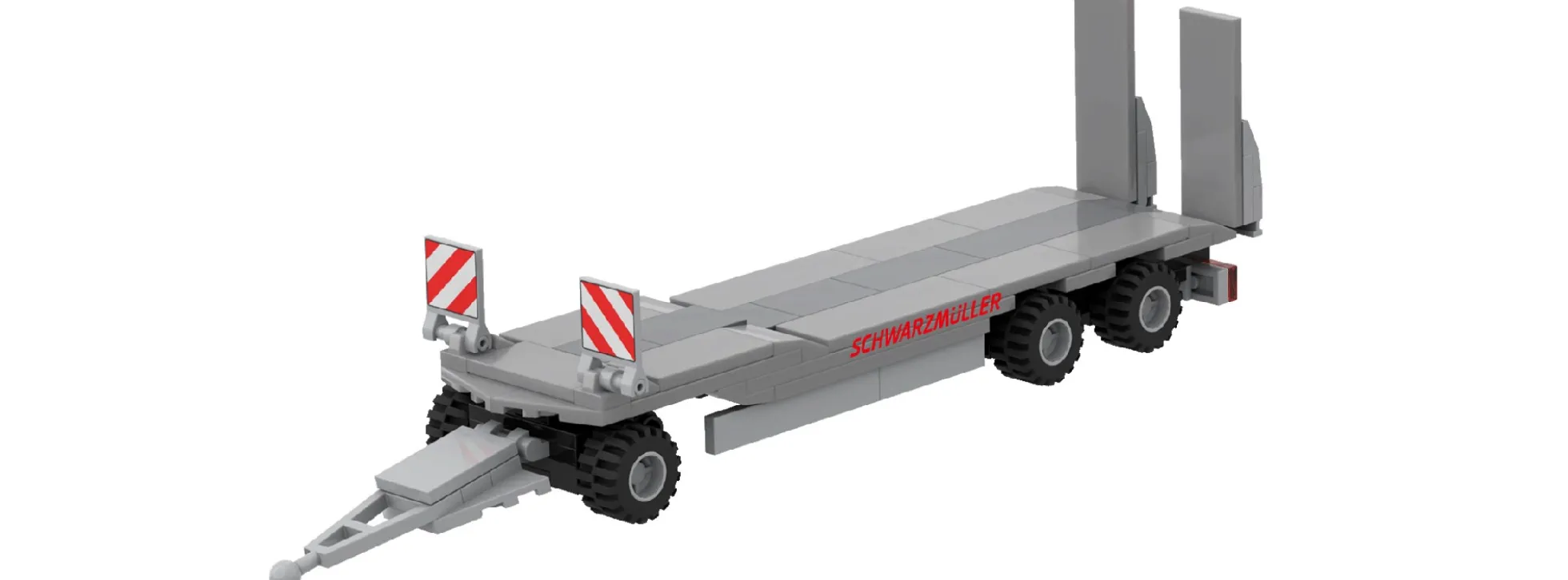 BRIXIES 222.858 Plus Schwarzmüller 3 Achs Tieflader | 129 Teile | LKW-Anhänger Baukasten