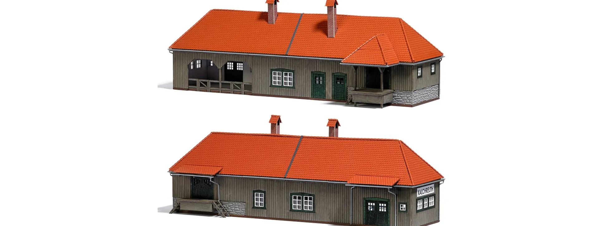BUSCH 1953 Bahnhof Kalchreuth | Gebäude Bausatz Spur H0