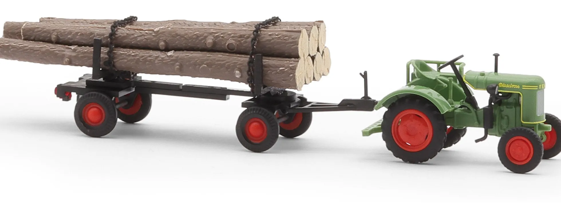 BUSCH 54152 Fendt F15 Dieselross mit Holzanhänger Landwirtschaftsmodell 1:87