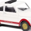 BUSCH 48734 Fiat 500 Abarth weiß/rot | Modellauto 1:87