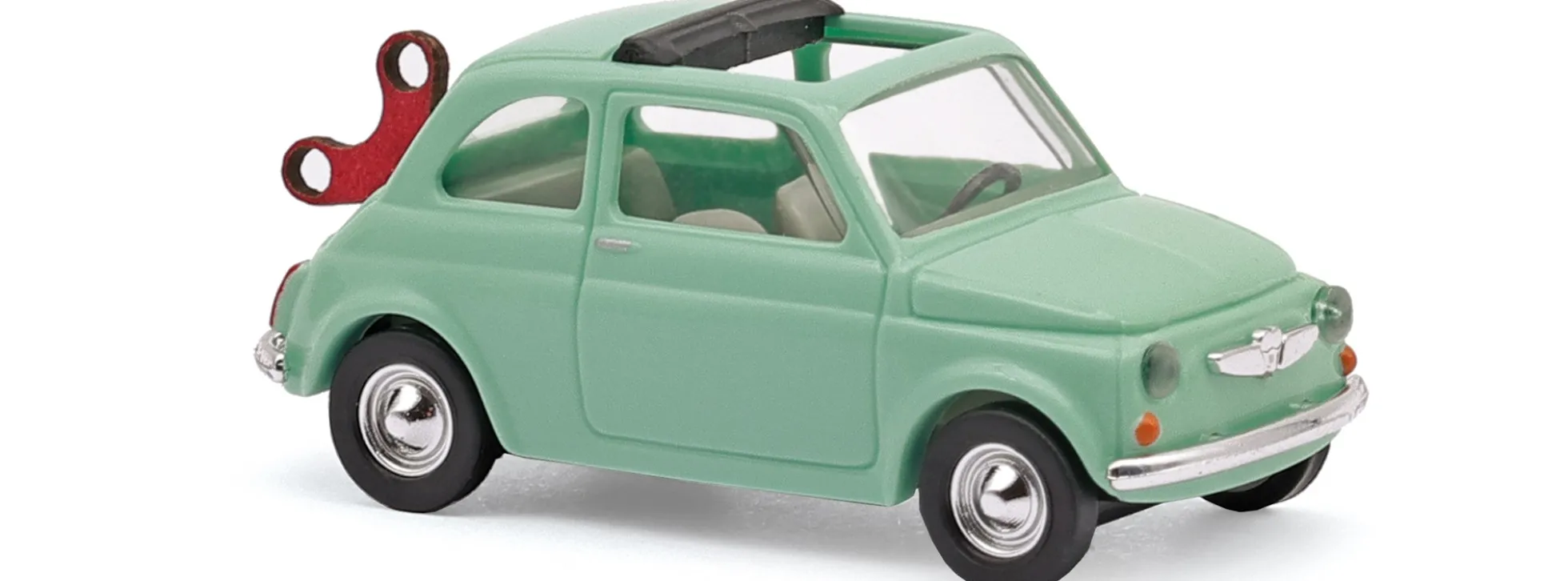 BUSCH 48736 Fiat 500 mit Aufziehschlüssel 1965 | Modellauto 1:87