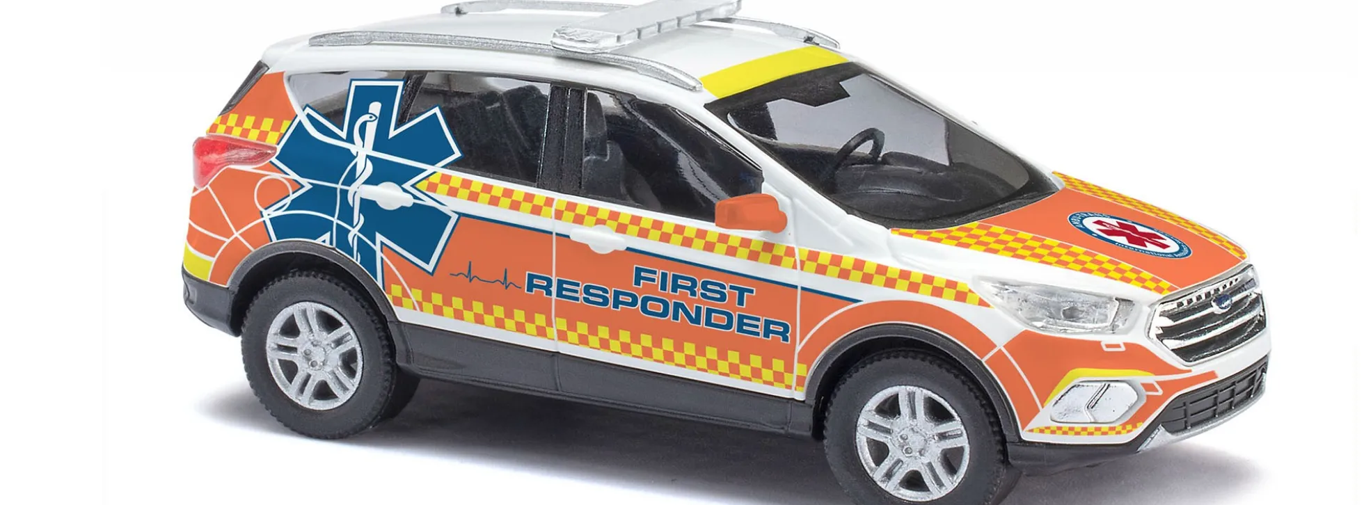 BUSCH 53534 Ford Kuga First Responder Ambulanz Service Düsseldorf Blaulichtmodell 1:87
