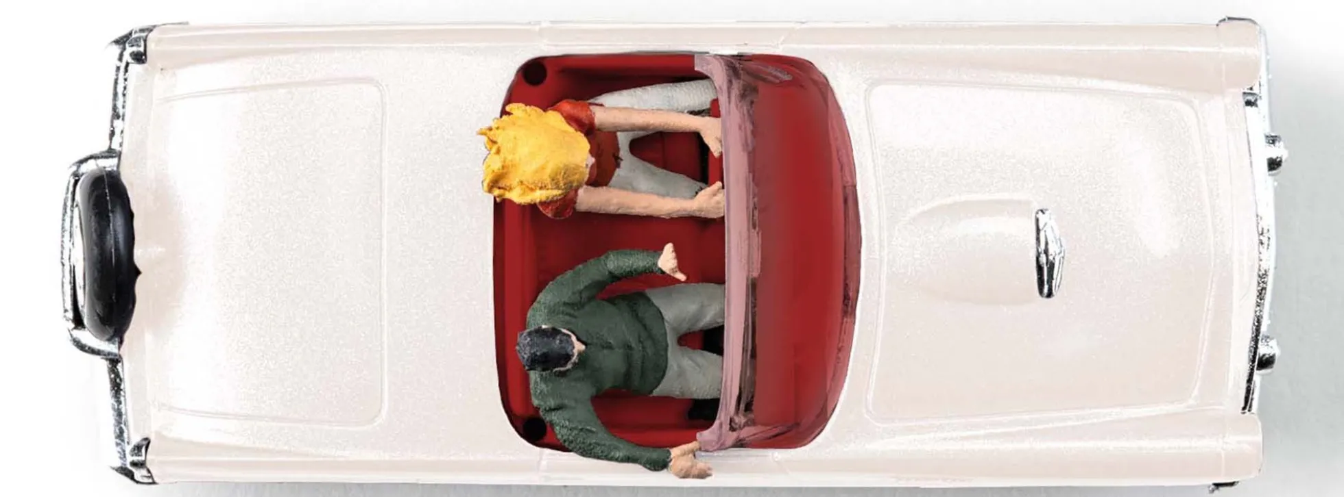 BUSCH 45245 Ford Thunderbird Cabrio mit Figuren 1956 Automodell 1:87