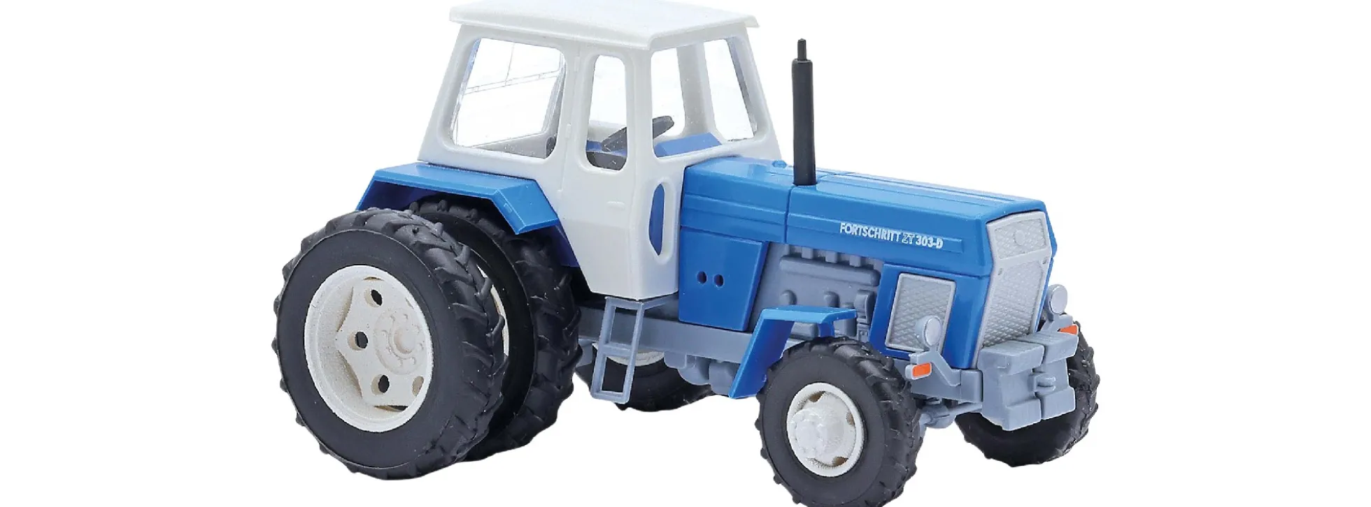 BUSCH 54206 Fortschritt Traktor ZT303D Doppelreifen blau | Landwirtschaftsmodell 1:87