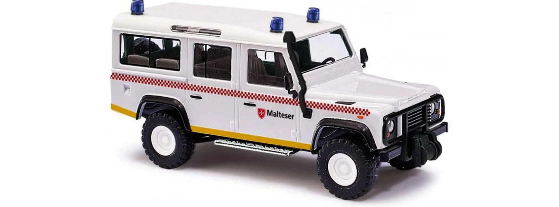 BUSCH 50319 Landrover Defender Malteser Blaulichtmodell 1:87