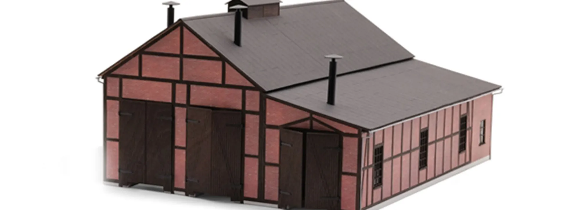 BUSCH 8820 Lokschuppen dreiständig LaserCut Bausatz Spur TT