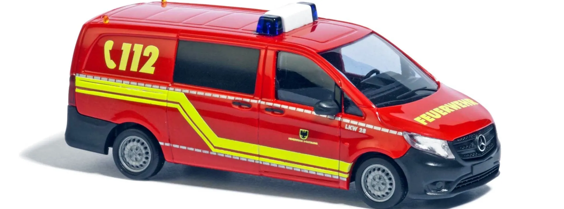 BUSCH 51146 MB Vito Feuerwehr Dortmund LKW | Blaulicht-Modell 1:87