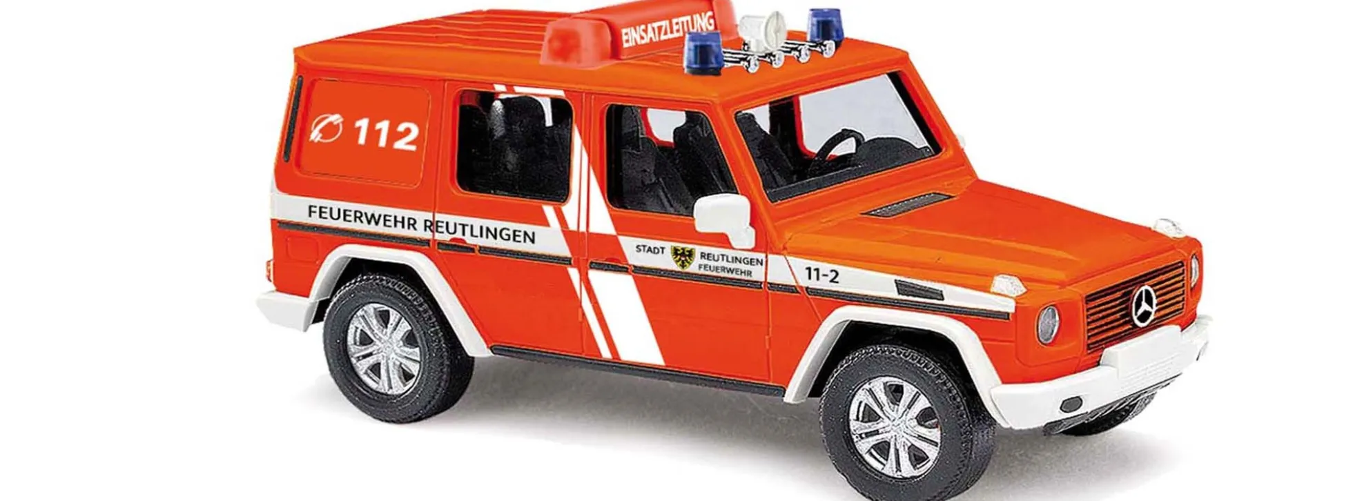 BUSCH 51438 Mercedes-Benz G-Klasse W460 Feuerwehr Reutlingen Blaulichtmodell 1:87