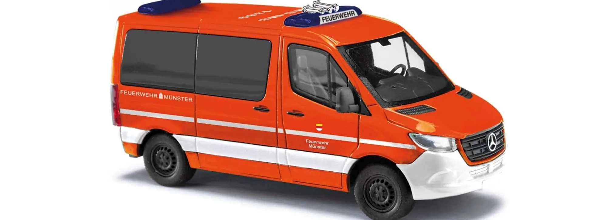 BUSCH 53451 Mercedes-Benz Sprinter Bus kurz Feuerwehr Münster Blaulichtmodell 1:87