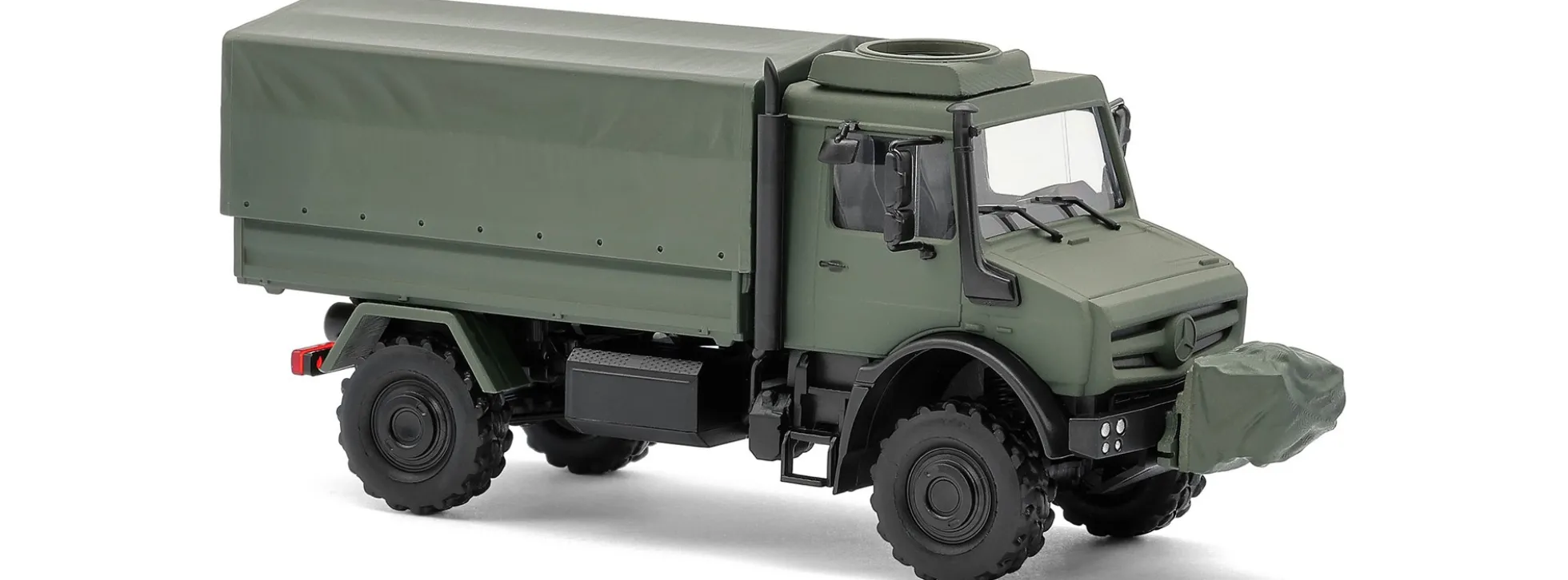 BUSCH 51058 Mercedes-Benz Unimog U5023 Militär mit Seilwinde | Militärmodell 1:87