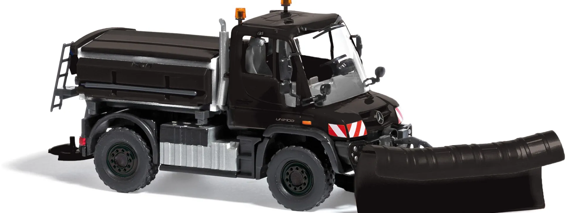 BUSCH 50933 Mercedes-Benz Unimog U430 Winterdienst schwarz LKW-Modell 1:87