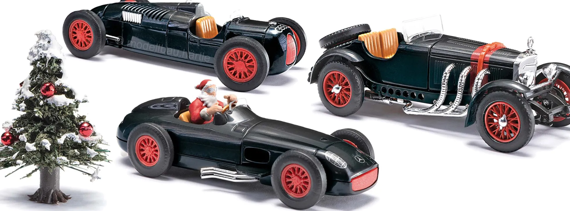 BUSCH 59920 Mercedes-Benz W 196 / SSK / Auto Union Typ C | Weihnachts-Set | Modellautos 1:87