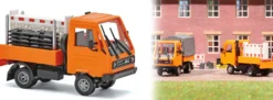 BUSCH 42254 Multicar M26 mit Schrankenzauntransportgestell 1991 kommunalorange Automodell 1:87