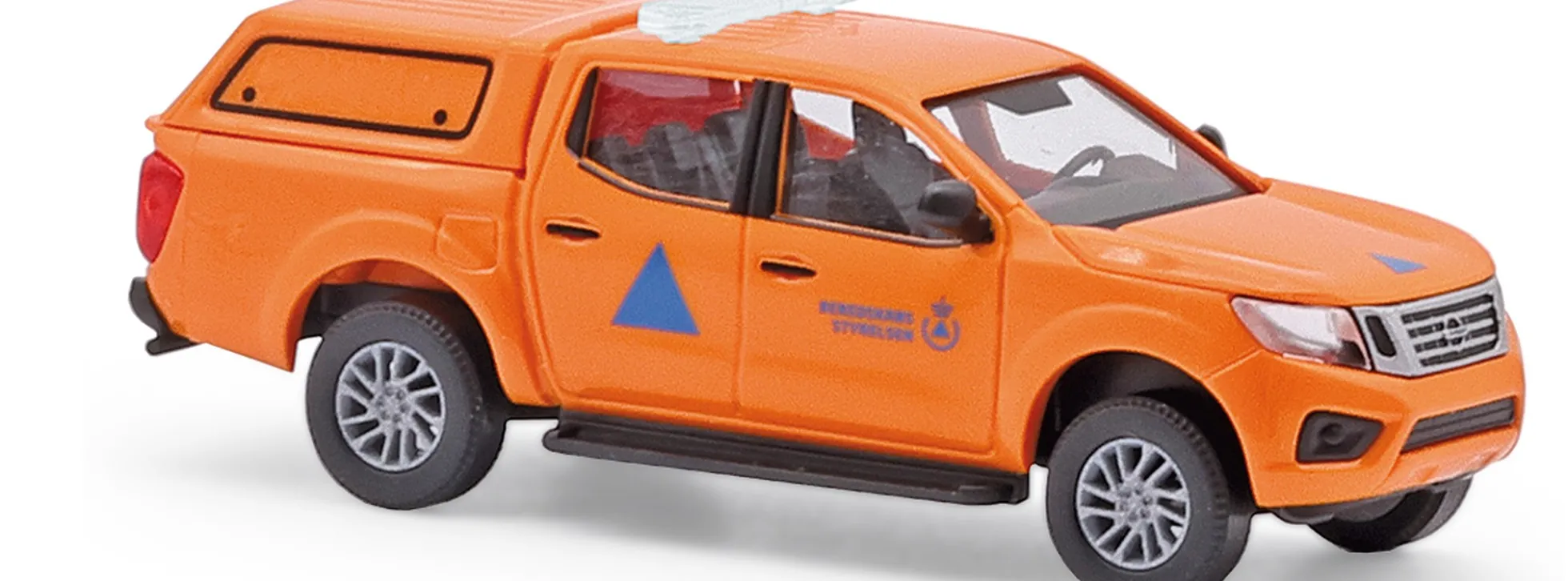 BUSCH 53725 Nissan Navara mit Hardtop BRS THW Dänemark Automodell 1:87