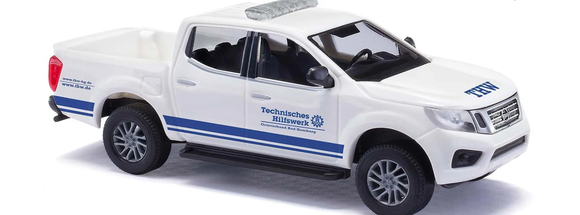 BUSCH 53723 Nissan Navara THW Bad Homburg Blaulichtmodell 1:87