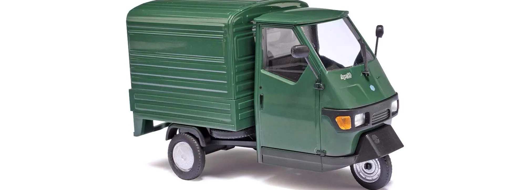 BUSCH 60051 Piaggio Ape 50 grün mit Kofferaufbau | Modellauto 1:43