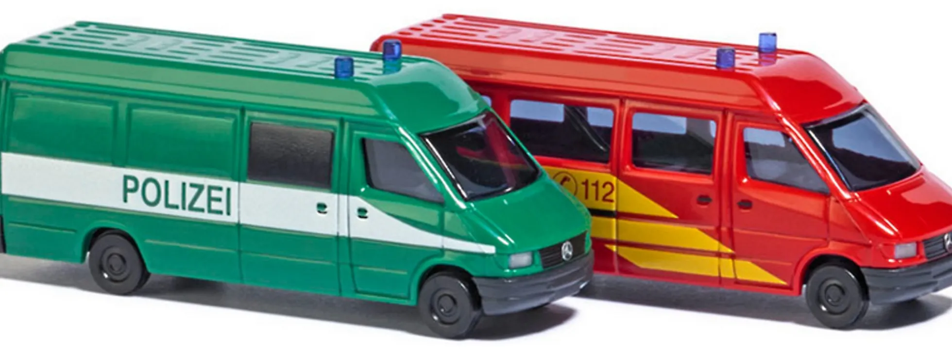 BUSCH 8309 Polizei und Feuerwehr MB Sprinter | Blaulichtmodelle 1:160