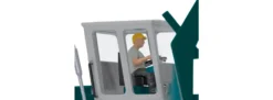 BUSCH 54405 TIH 445 Schlepper mit Fahrer und Betonrohr 1975 | Baumaschinenmodell 1:87