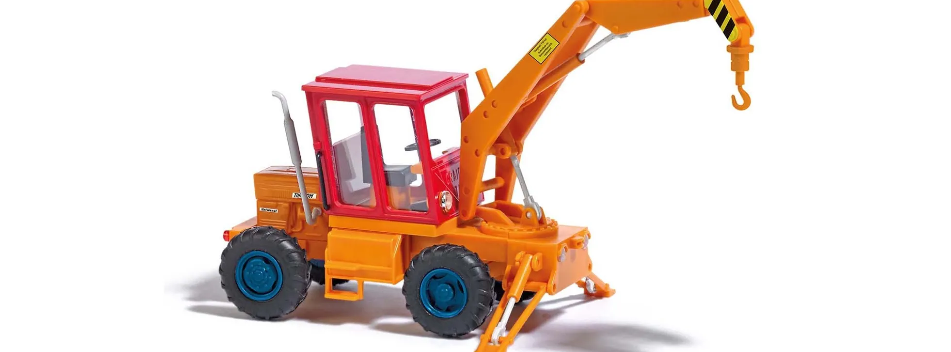 BUSCH 54401 TIH 445 Schlepper mit Kranhaken Orange | Baumaschinenmodell 1:87