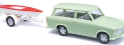 BUSCH 53213 Trabant P601 Universal Kombi mit Anhänger | Modellauto 1:87