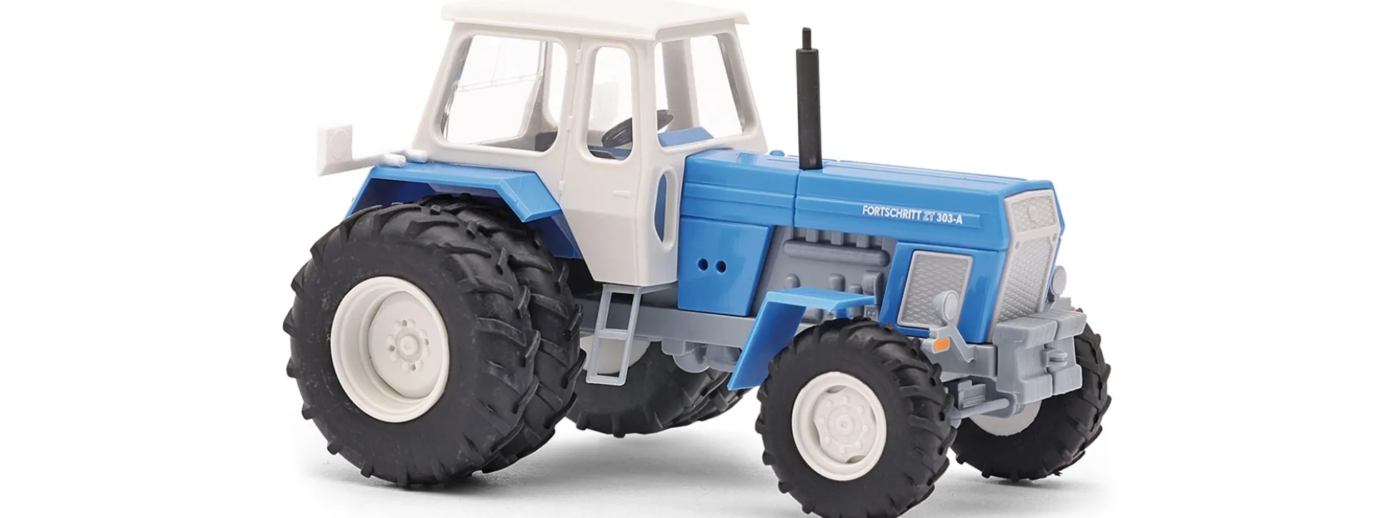 BUSCH 54204 Traktor Fortschritt ZT 303 mit Doppelbereifung blau 1967 | Landwirtschaftsmodell 1:87