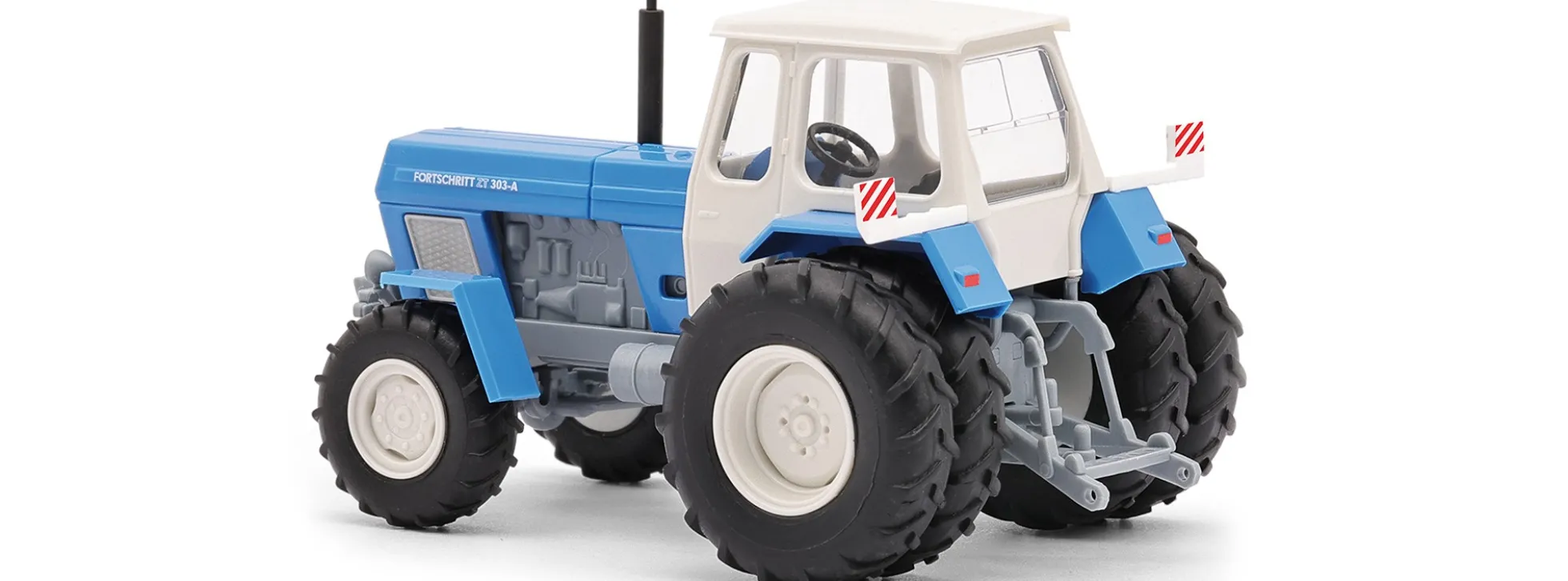 BUSCH 54204 Traktor Fortschritt ZT 303 mit Doppelbereifung blau 1967 | Landwirtschaftsmodell 1:87