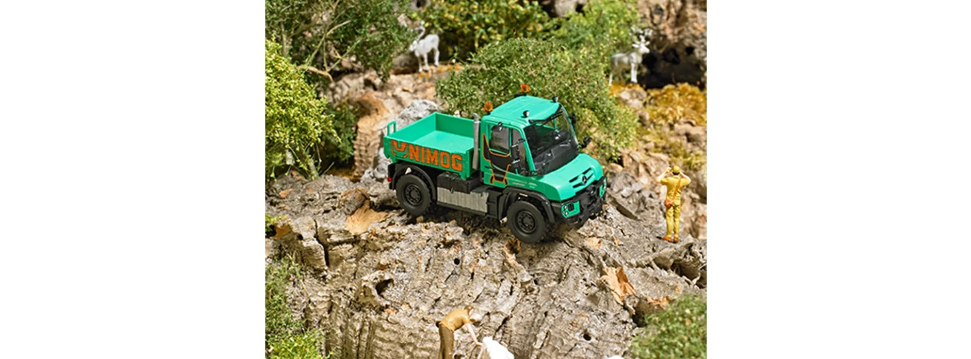 BUSCH 50935 Unimog U430 Arbeitstier türkisgrün | LKW-Modell 1:87