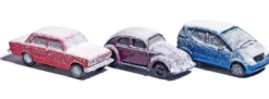 BUSCH 89010 Verschneite Autos | 3 Stück | Automodell 1:87