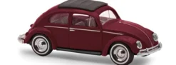 BUSCH 52991 VW Käfer mit Ovalfenster und Verdeck Exportmodell weinrot Automodell 1:87