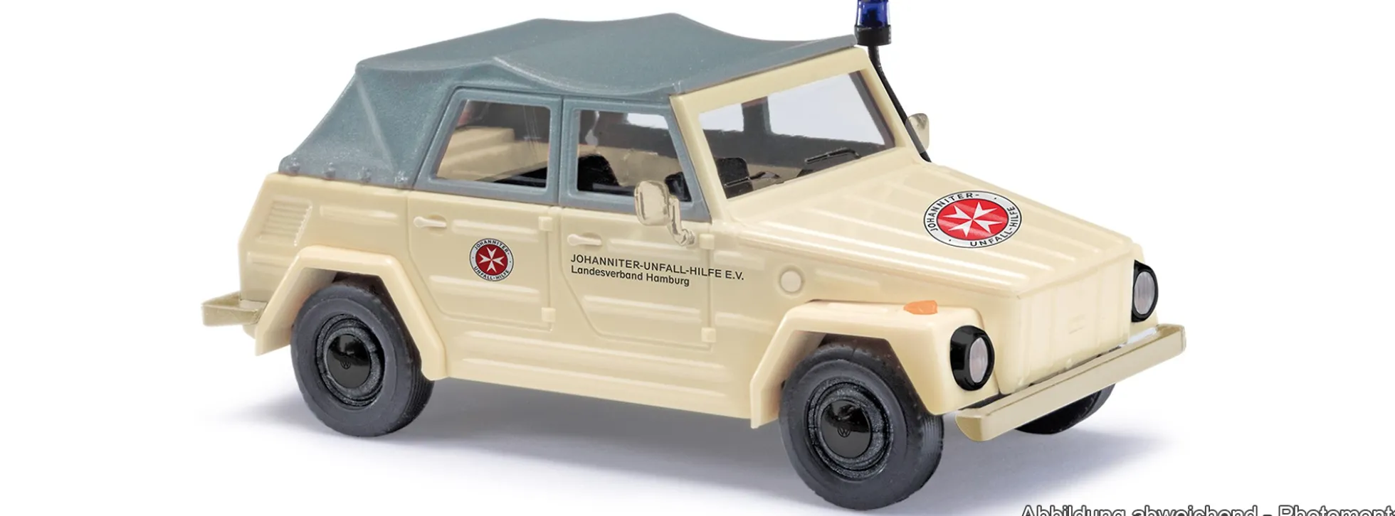 BUSCH 52731 VW 181 Kurierwagen Johanniter Hamburg 1970 | Blaulichtmodell 1:87