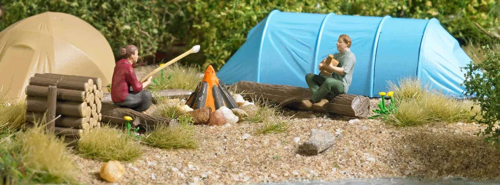 BUSCH 79823 Wildcamping | Action-Set | Bausatz Spur H0