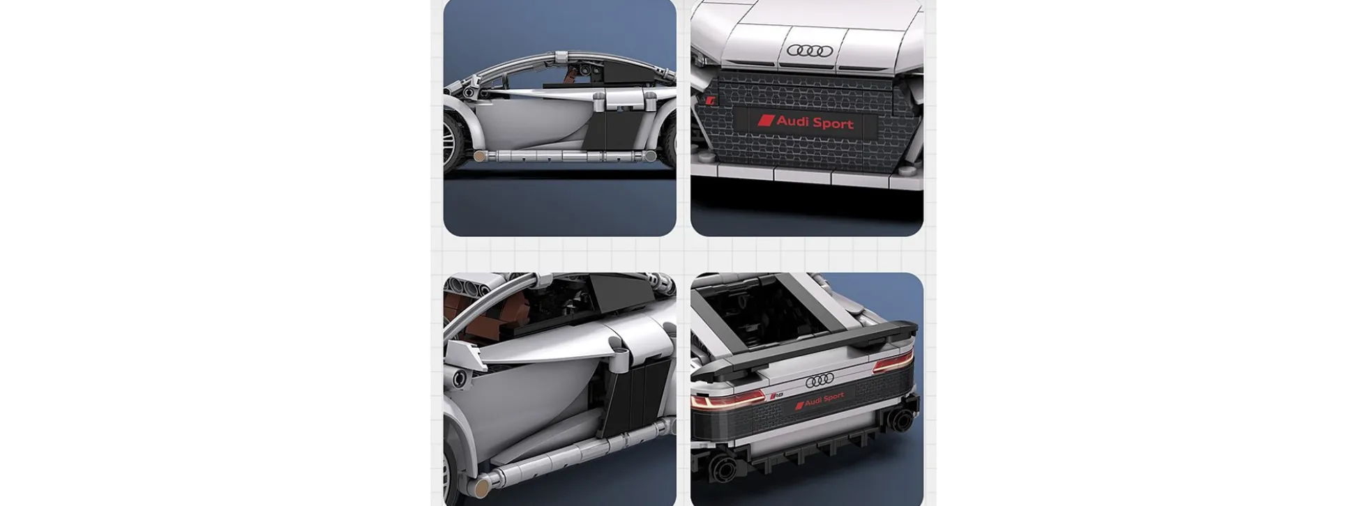 CaDA C57012W Audi R8 grau | 2.4GHz | RC Auto Baukasten 1:14