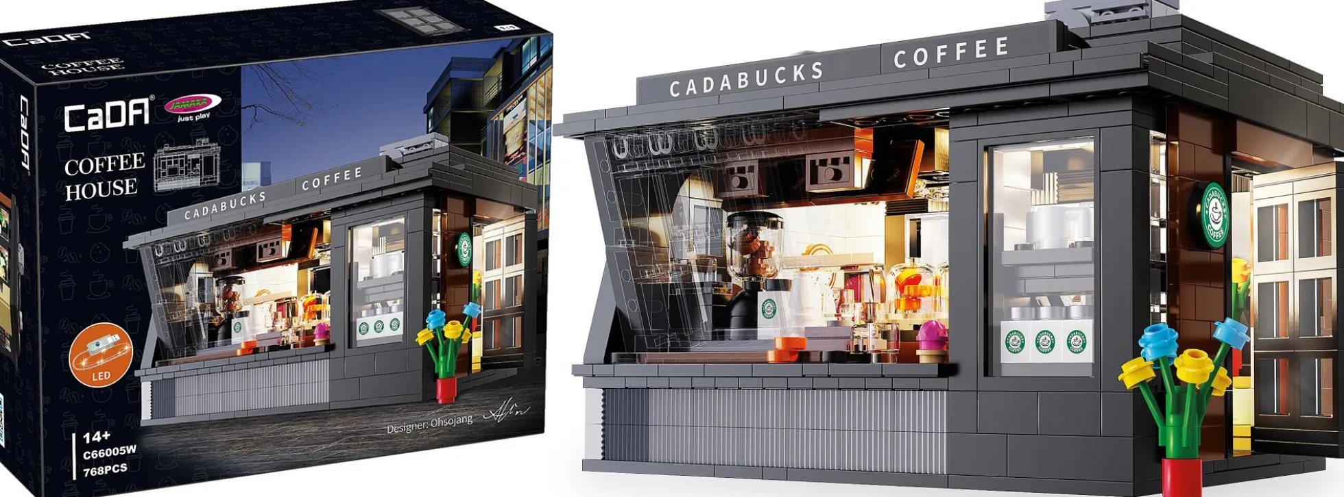 CaDA C66005W Coffee House Cadabucks | LED | Gebäude Baukasten 1:30