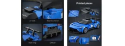 CaDA C55031W Maserati GT2 blau | Auto Baukasten 1:24