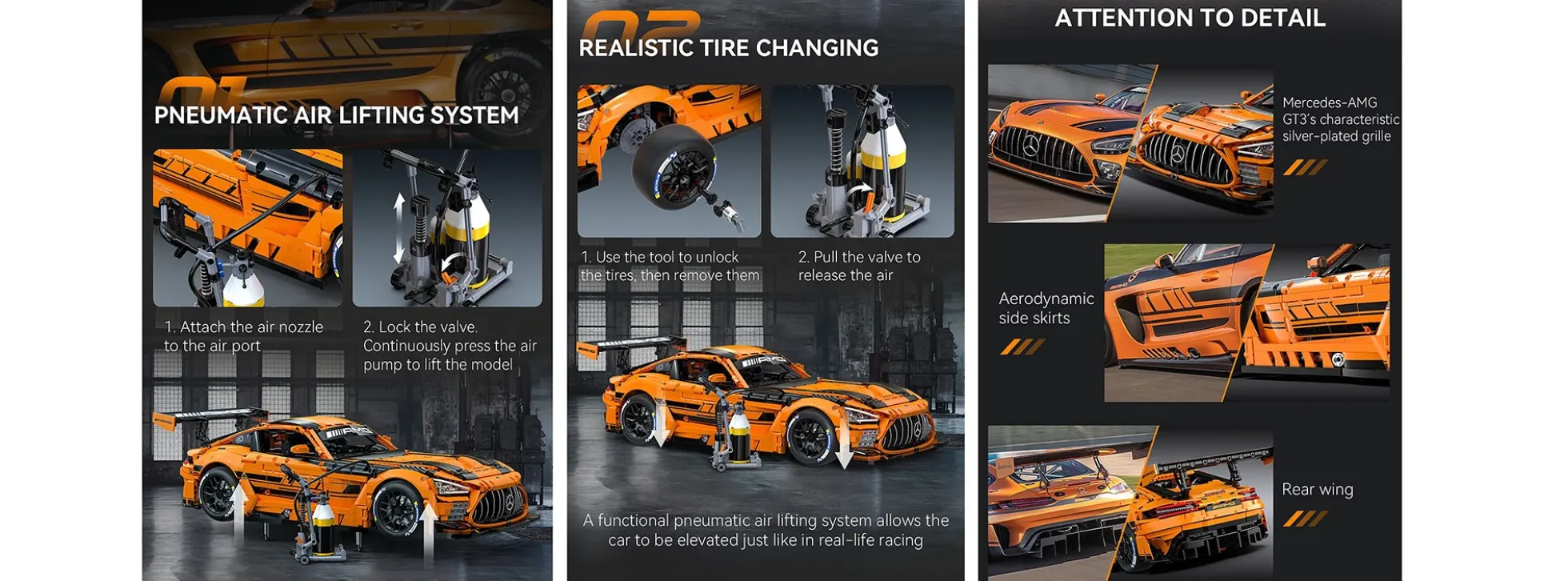 CaDA C644008W MB AMG GT3 orange | Auto Baukasten 1:8