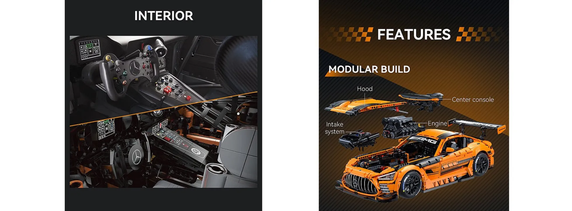 CaDA C644008W MB AMG GT3 orange | Auto Baukasten 1:8