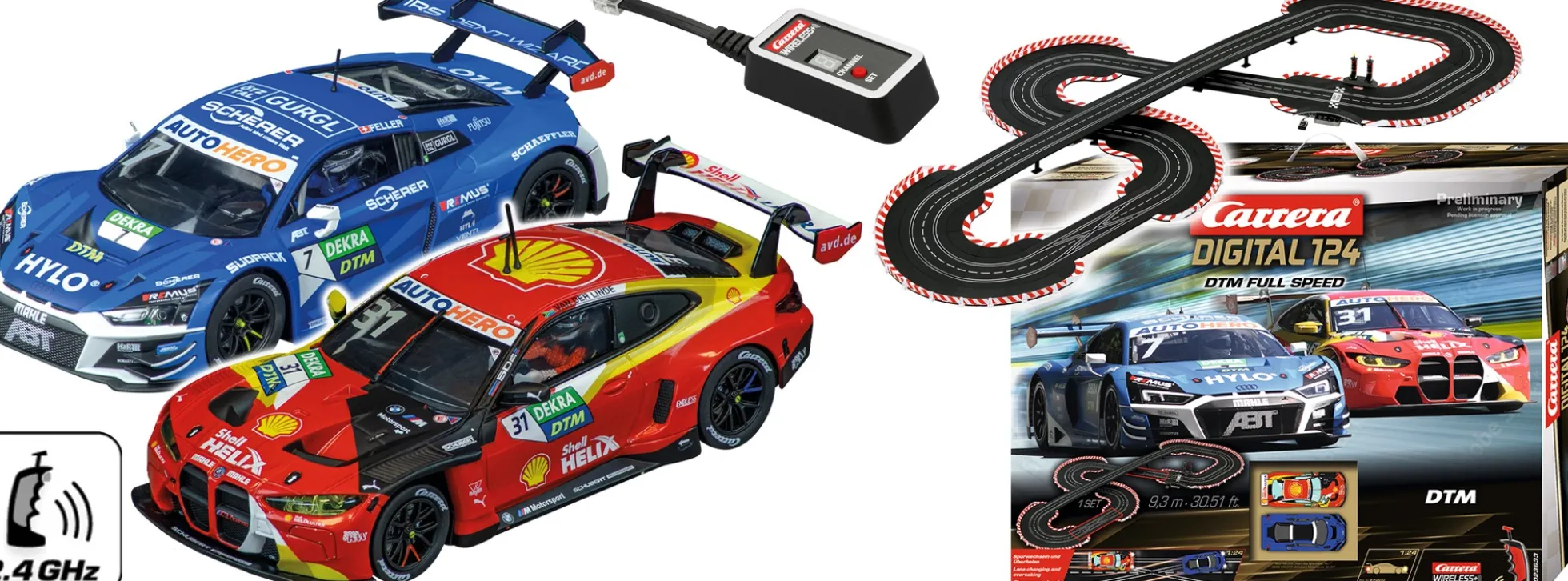 Carrera 23633 Digital 124 DTM Full Speed | WIRELESS+ | Autorennbahn Grundpackung 1:24