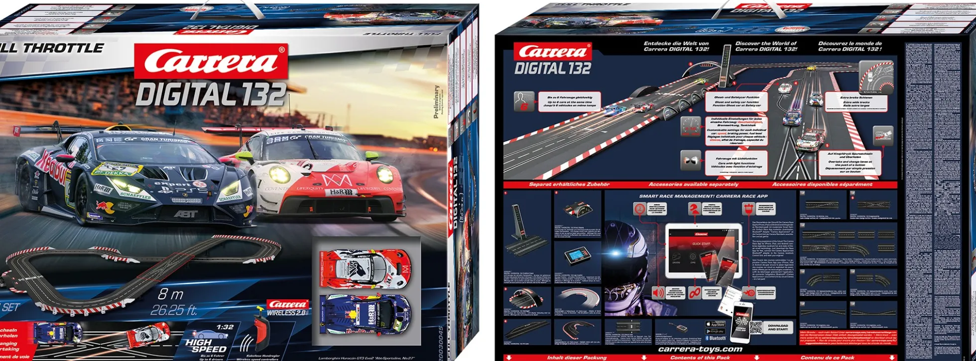 Carrera 30045 Digital 132 Full Throttle | WIRELESS 2.0 | Autorennbahn Grundpackung 1:32