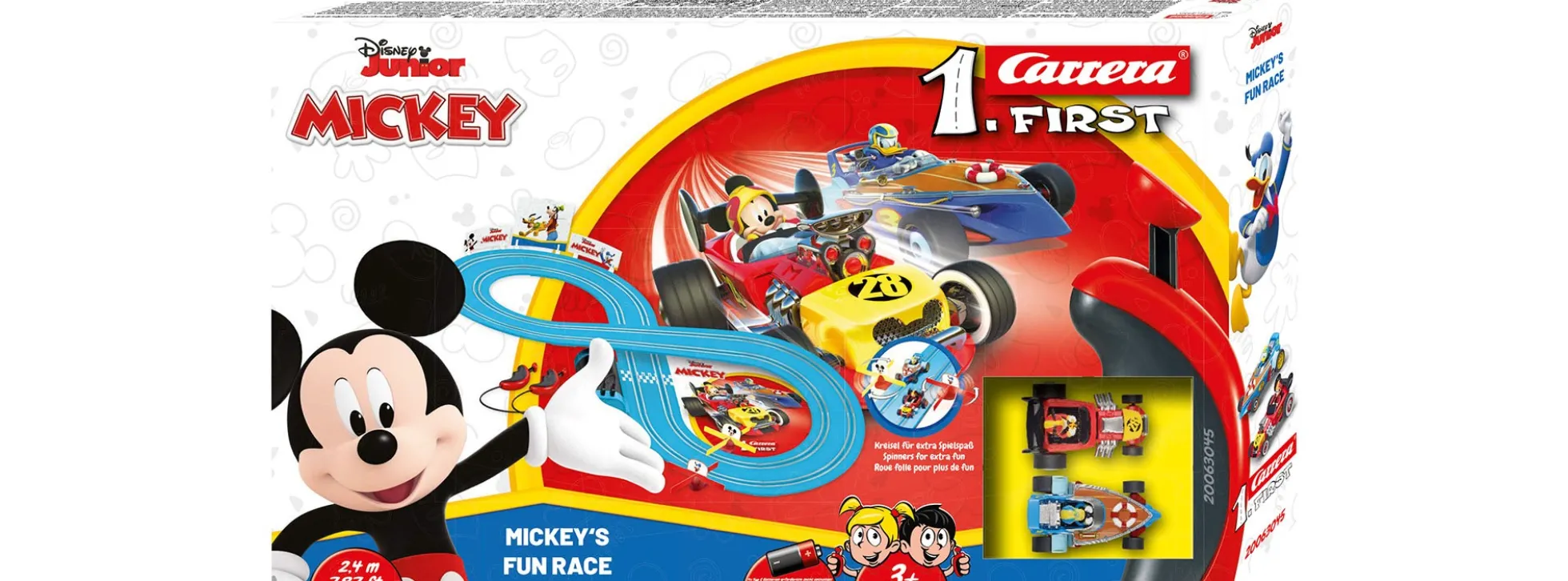 Carrera 63045 FIRST Mickeys Fun Race | Autorennbahn Grundset | ab 3 Jahren