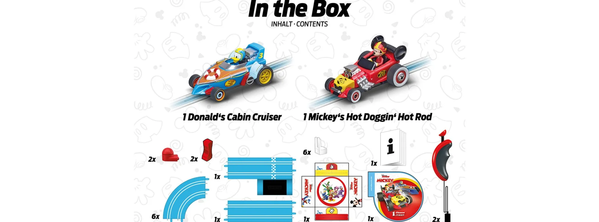 Carrera 63045 FIRST Mickeys Fun Race | Autorennbahn Grundset | ab 3 Jahren