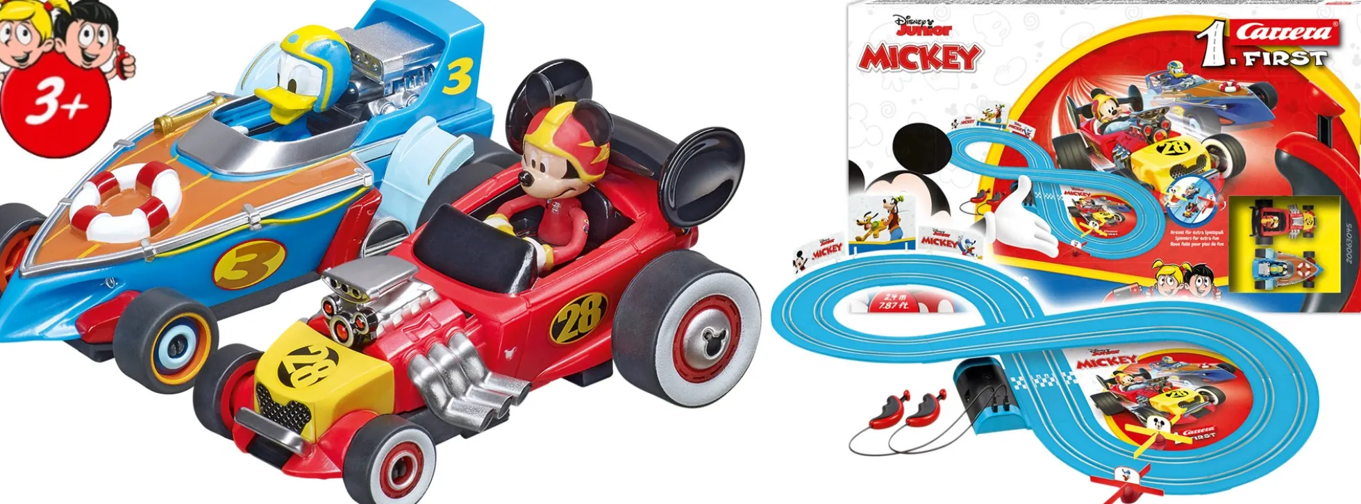 Carrera 63045 FIRST Mickeys Fun Race | Autorennbahn Grundset | ab 3 Jahren