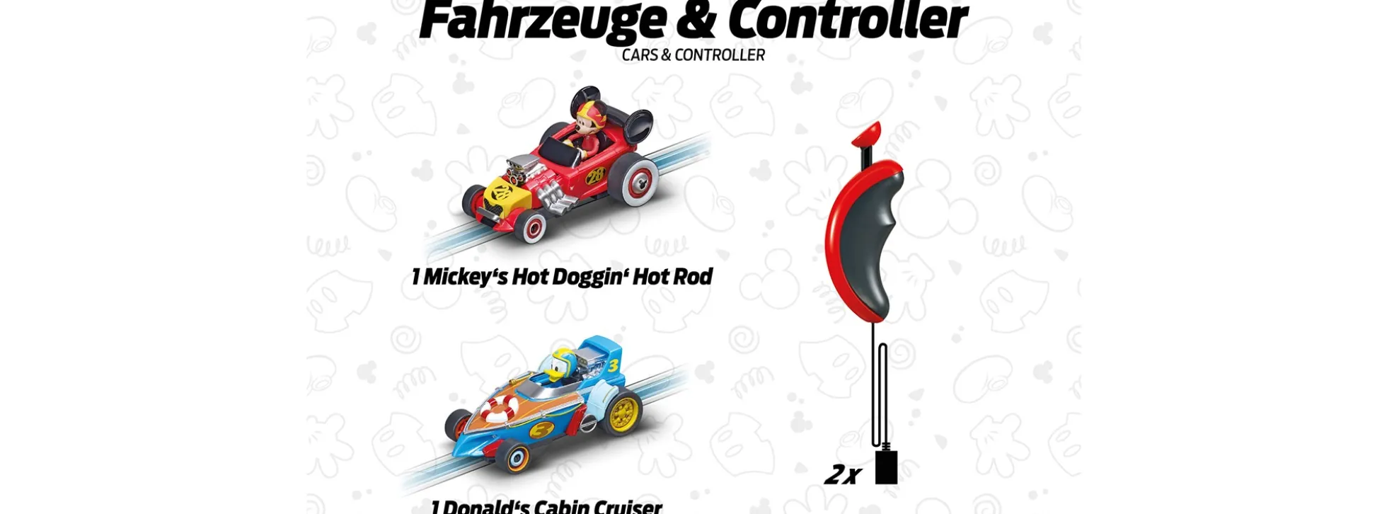 Carrera 63045 FIRST Mickeys Fun Race | Autorennbahn Grundset | ab 3 Jahren